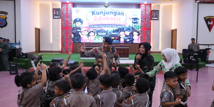Brimob Sumut Hadirkan Edukasi Humanis, Anak-Anak TK Belajar Sambil Bermain di Markas Brimob