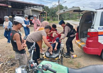 Aksi Sigap Brimob Yon C Polda Sumut Selamatkan Korban Laka Tunggal di Jalinsum Sipirok
