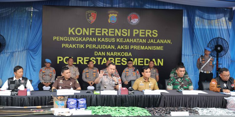 290 Tersangka Kasus Kejahatan Jalanan ,Praktek Perjudian dan Premanisme di GASS Polrestabes Medan