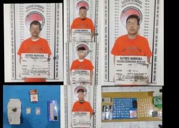 Satresnarkoba Polres Pematangsiantar Ringkus Lima Tersangka Pengedar Narkotika, Sita Puluhan Gram Sabu
