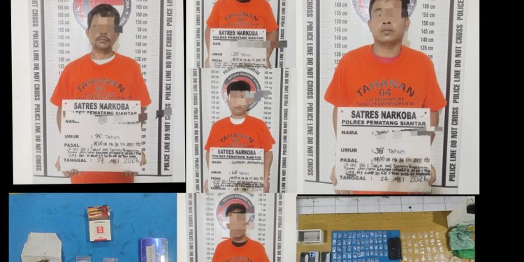 Satresnarkoba Polres Pematangsiantar Ringkus Lima Tersangka Pengedar Narkotika, Sita Puluhan Gram Sabu Satresnarkoba Polres Pematangsiantar Ringkus Lima Tersangka Pengedar Narkotika, Sita Puluhan Gram Sabu