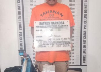 Penggerebekan di Jalan Nanggar Suasa, Satresnarkoba Polres Pematangsiantar Amankan Pemilik Sabu
