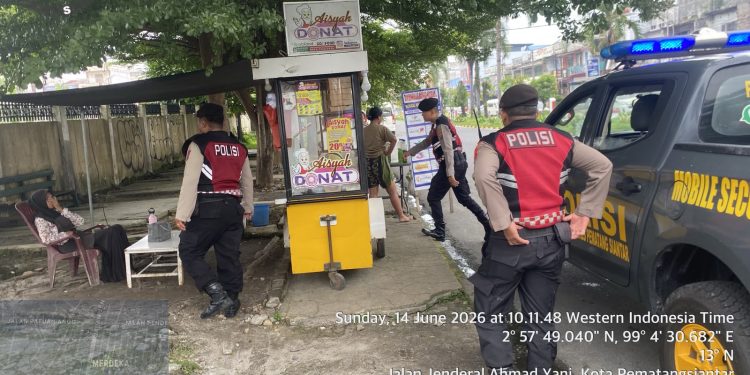 Patroli R4 dan Pengaturan Lalu Lintas, Sat Samapta Polres Pematangsiantar Perkuat Keamanan Kota