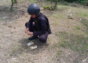 Tim Jibom Gegana Brimob Polda Sumut Bergerak Cepat, Granat Tangan Temuan Warga di Sunggal Berhasil Dimusnahkan