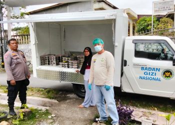 Bhabinkamtibmas Polsek Siantar Martoba Kawal Distribusi 197 Paket Makanan Bergizi Gratis untuk Ibu Hamil, Balita, dan Ibu Menyusui