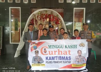 Minggu Kasih di Sopo Godang NHKBP, Polsek Siantar Selatan Ajak Jemaat Bersama Jaga Kamtibmas