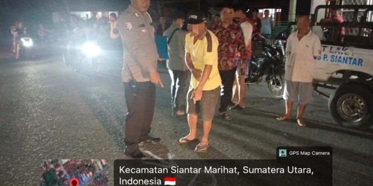 Laporan Call Center 110 Direspons Cepat, Unit Gakkum Polres Pematangsiantar Tangani Kecelakaan Mobil Kontra Sepeda Motor