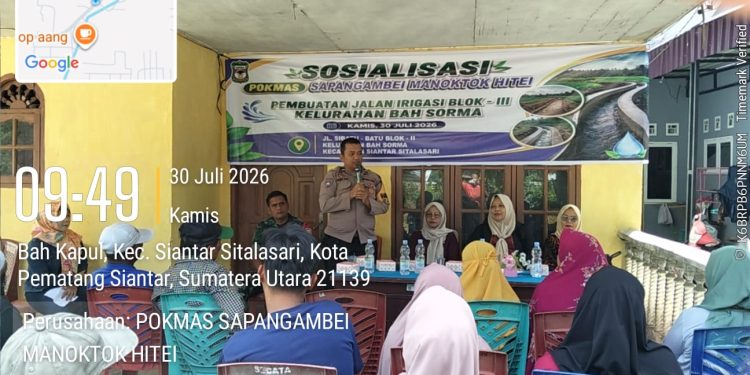 Kawal Pembangunan Jalan Irigasi, Bhabinkamtibmas Bah Sorma Turun Pastikan Pekerjaan Aman dan Transparan Kawal Pembangunan Jalan Irigasi, Bhabinkamtibmas Bah Sorma Turun Pastikan Pekerjaan Aman dan Transparan