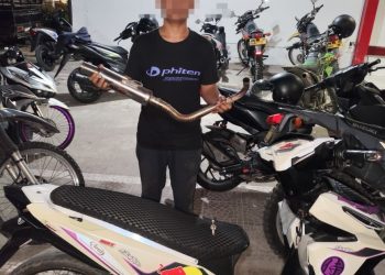 Timsus Dayok Mirah Polres Pematangsiantar Amankan Dua Motor Knalpot Brong Saat Patroli Tengah Malam