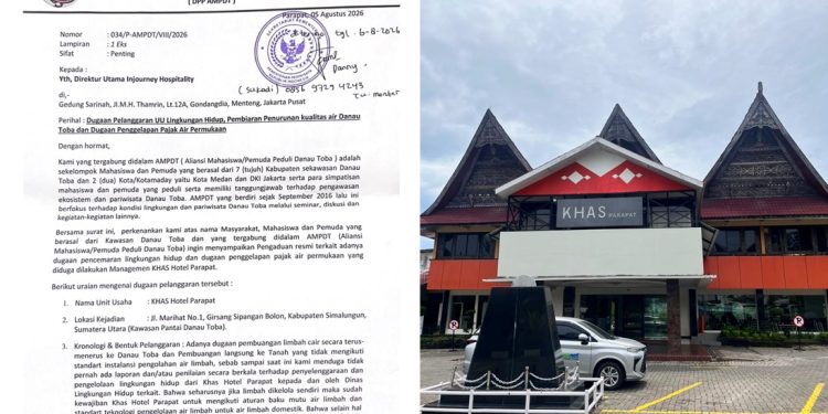 Danau Toba di Ujung Ancaman? AMPDT Soroti Dugaan Pelanggaran Limbah Khas Hotel Parapat