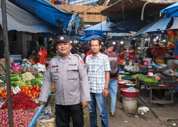 Patroli Jalan Kaki di Pasar Horas, Polsek Siantar Barat Perkuat Antisipasi 3C