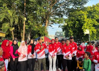 Semarak HUT ke-81 RI, Brimob dan Warga Tebing Tinggi Tumpah Ruah di Fun Walk dan Car Free Day