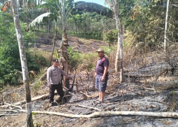 Respons Cepat Deteksi Hotspot, Bhabinkamtibmas Dolok Silau Pastikan Titik Api di Dolok Mariah Padam