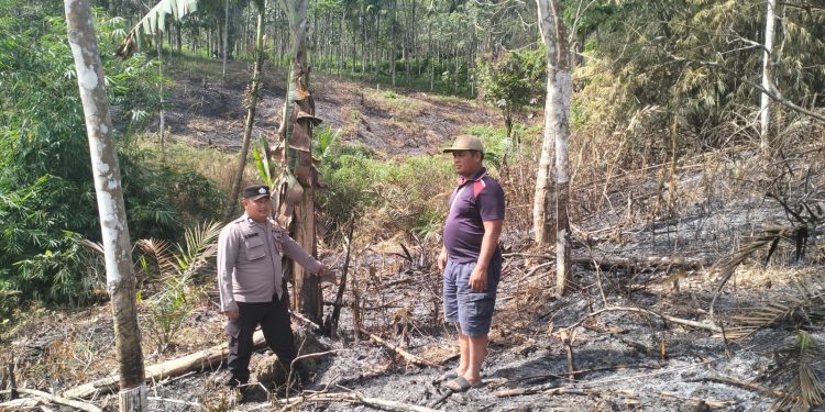 Respons Cepat Deteksi Hotspot, Bhabinkamtibmas Dolok Silau Pastikan Titik Api di Dolok Mariah Padam
