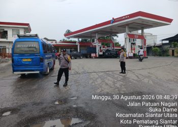 Polsek Siantar Utara Turun Langsung Kawal Distribusi BBM, Stok Aman dan Antrean Terkendali