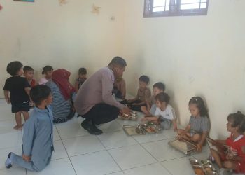 Kawal Distribusi MBG, Bhabinkamtibmas Polsek Siantar Martoba Pantau 37 Paket di PAUD SAB