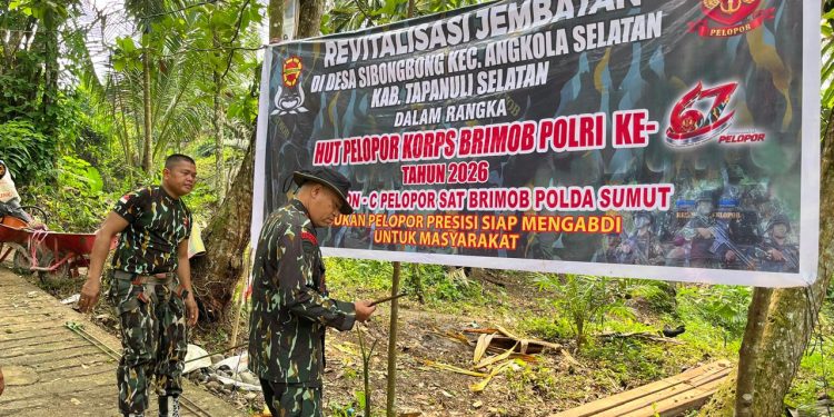 Dalam Rangka Hut Pelopor Brimob Sumut Bersama Masyarakat Revitalisasi Jembatan Rambin Sibongbong, Perkuat Akses dan Kepedulian Sosial Dalam Rangka Hut Pelopor Brimob Sumut Bersama Masyarakat Revitalisasi Jembatan Rambin Sibongbong, Perkuat Akses dan Kepedulian Sosial