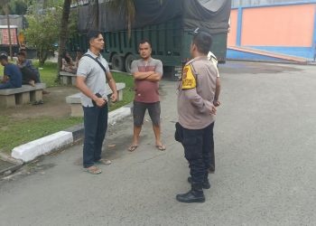 Polisi Perkuat Pengamanan Gudang Bulog Pematangsiantar, Pesan Kamtibmas Disampaikan ke Pekerja
