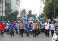 Kapolrestabes Medan Long March Bersama Massa Aksi Buruh GEBRAK, Berlangsung Tertib dan Humanis