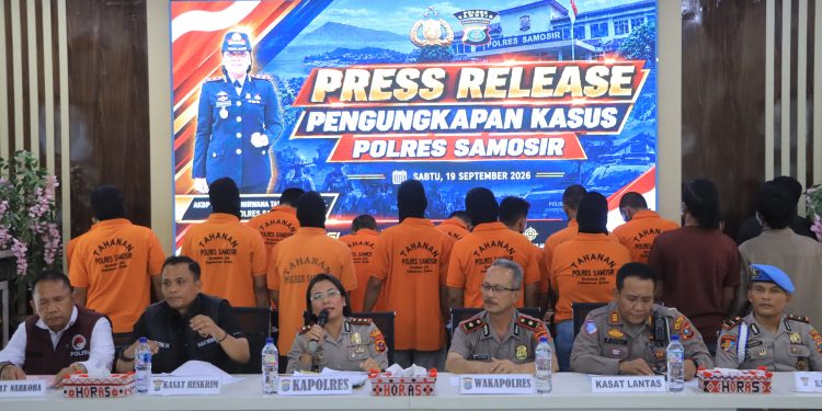 Polres Samosir Ungkap Sejumlah Kasus, dari Narkotika hingga Pembalakan Liar dan Pemerasan