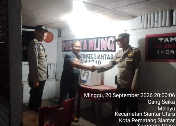 Cegah Kejahatan di Malam Hari, Polsek Siantar Utara Aktifkan SALING di Pos Kamling