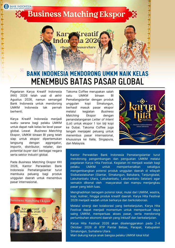 Bank Indonesia Mendorong UMKM Naik Kelas