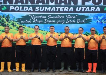 Dansat Brimob Sumut Hadiri Penanaman Pohon, Dukung Sumatera Utara Lebih Hijau dan Lestari