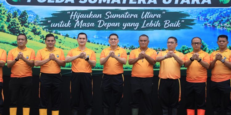 Dansat Brimob Sumut Hadiri Penanaman Pohon, Dukung Sumatera Utara Lebih Hijau dan Lestari
