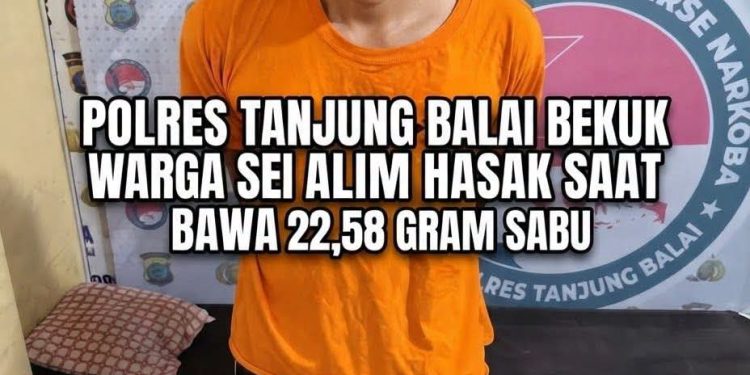 Satresnarkoba Polres Tanjungbalai Ringkus Pria Bawa 22,58 Gram Sabu di Asahan