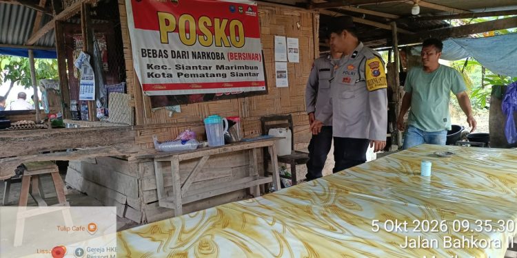 Bahkora II Dipantau! Polsek Siantar Marihat Perkuat Patroli Kampung Bebas Narkoba