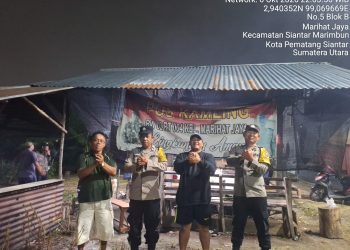 Malam-Malam, Polsek Siantar Marihat Sambangi Pos Kamling Gang PD Lewat SALING