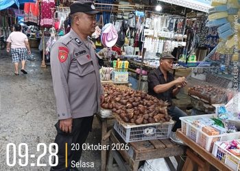 Jaga Stabilitas Harga Pangan dan Keamanan Pasar, Polsek Siantar Barat Sisir Pasar Horas