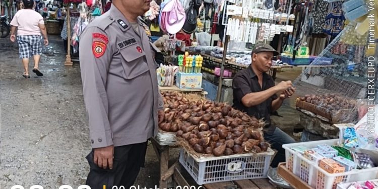 Jaga Stabilitas Harga Pangan dan Keamanan Pasar, Polsek Siantar Barat Sisir Pasar Horas