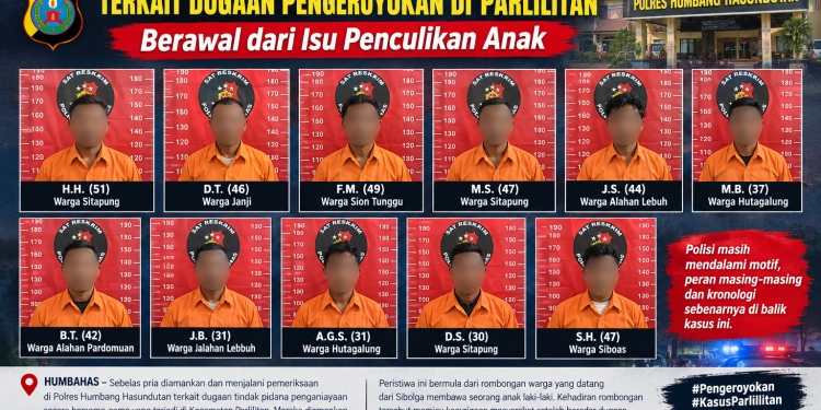 11 Pria Diamankan Polres Humbahas Terkait Dugaan Pengeroyokan di Parlilitan, Berawal dari Isu Penculikan Anak 11 Pria Diamankan Polres Humbahas Terkait Dugaan Pengeroyokan di Parlilitan, Berawal dari Isu Penculikan Anak