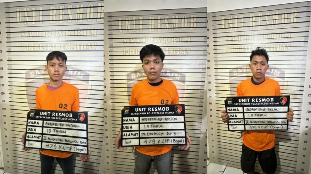 Korban Ditabrak hingga Terjatuh, Motor Dibawa Kabur! Tiga Begal Sadis Medan Ditangkap, Uang Dipakai untuk Judi Slot dan Sabu